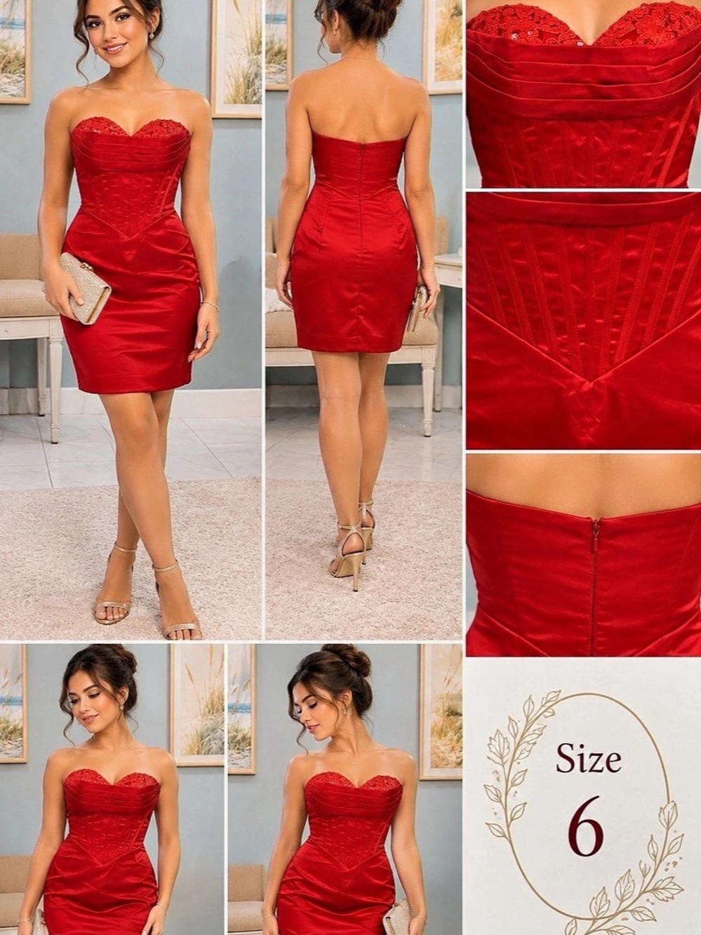 Lulus Dramatic Intent Red Strapless Corset Bodycon Mini Dress Mini Dress Size 6